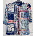 Lange shirts met polyester print